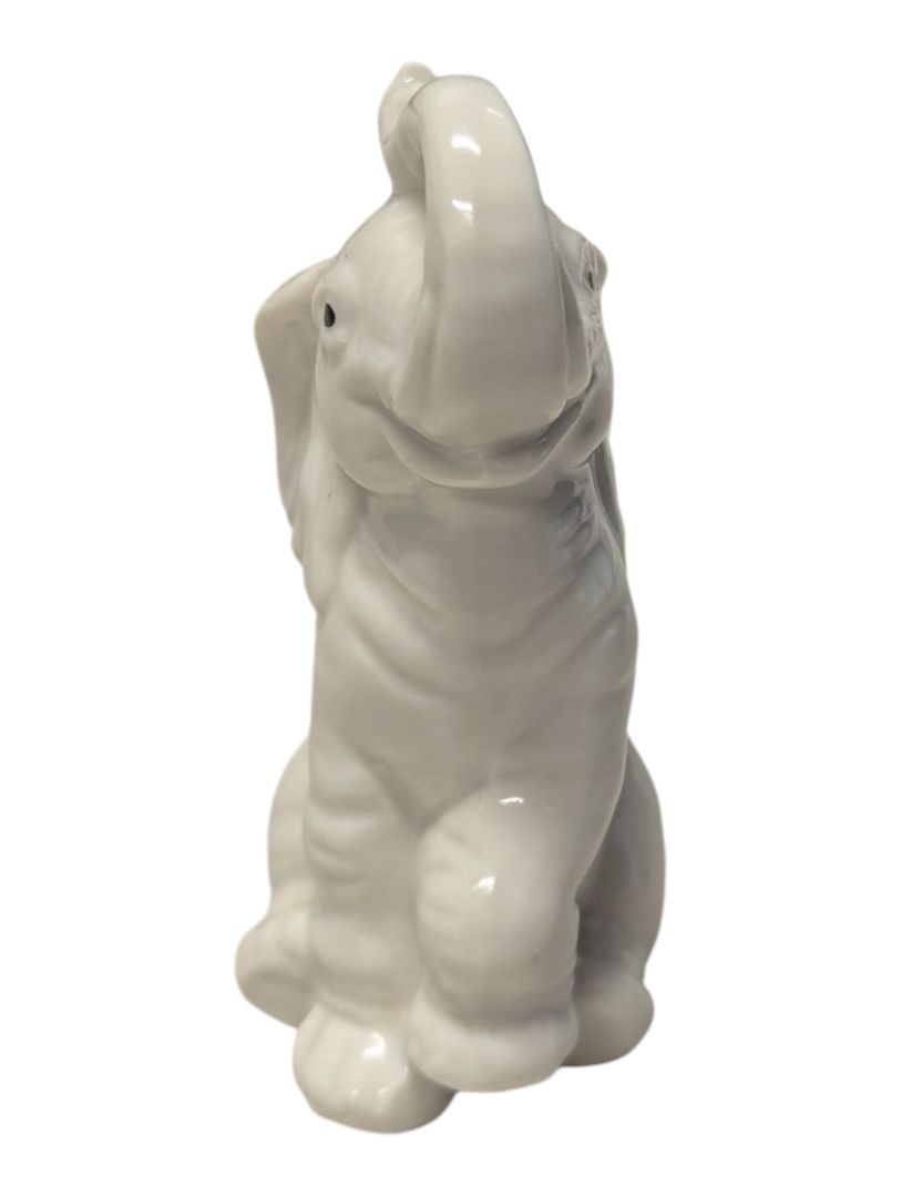 Lot of Two Decorative Elephant Figurines – Ceramic Creamer & Porcelain Figurine