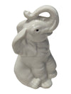 Lot of Two Decorative Elephant Figurines – Ceramic Creamer & Porcelain Figurine