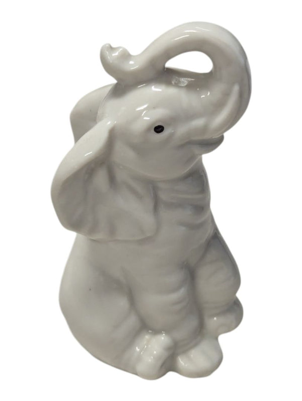 Lot of Two Decorative Elephant Figurines – Ceramic Creamer & Porcelain Figurine