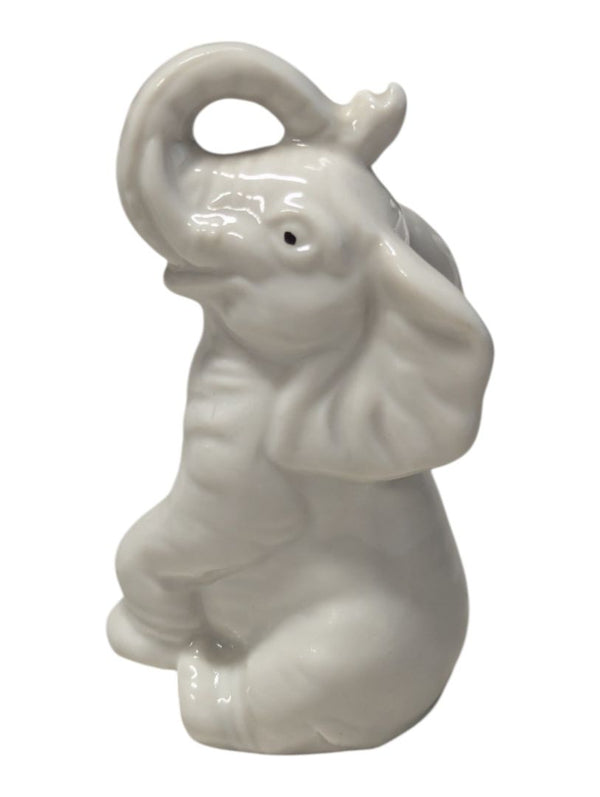 Lot of Two Decorative Elephant Figurines – Ceramic Creamer & Porcelain Figurine