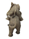 Lot of Two Decorative Elephant Figurines – Resin "Tuskers" Family Statues