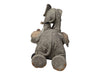 Lot of Two Decorative Elephant Figurines – Resin "Tuskers" Family Statues