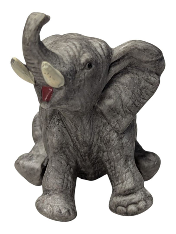Lot of Two Decorative Elephant Figurines – Resin Statues