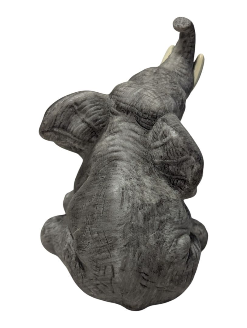 Lot of Two Decorative Elephant Figurines – Resin Statues