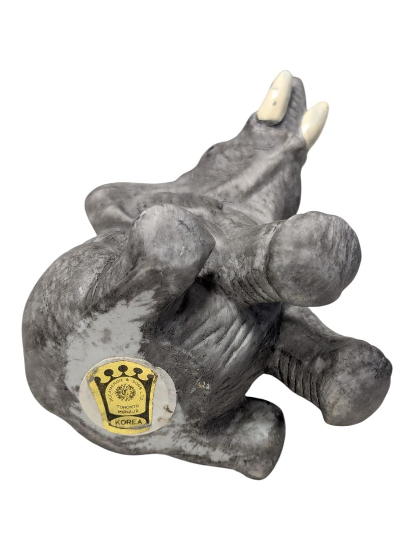 Lot of Two Decorative Elephant Figurines – Resin Statues