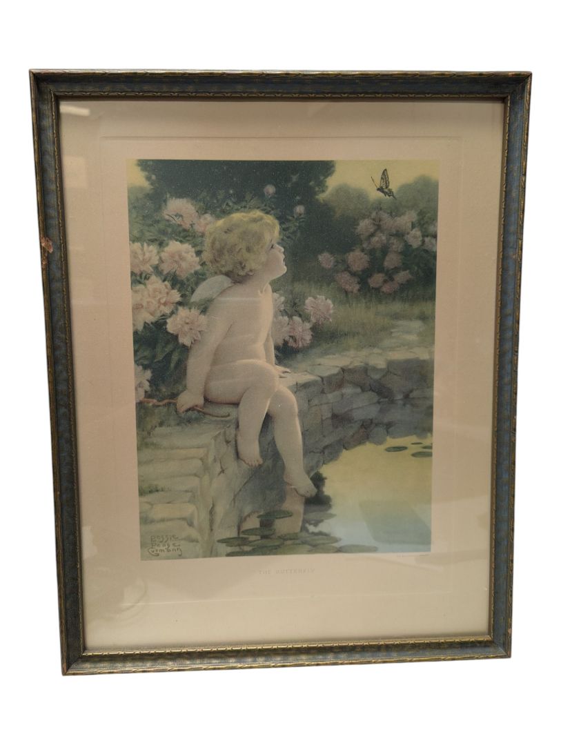 Bessie Pease Gutmann “The Butterfly” Framed Print