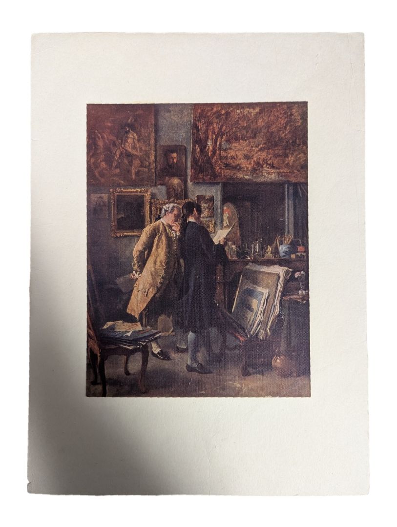Vintage “An Artist Showing His Work” Print After Jean-Louis-Ernest Meissonier