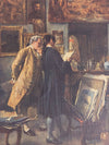 Vintage “An Artist Showing His Work” Print After Jean-Louis-Ernest Meissonier