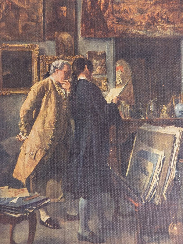 Vintage “An Artist Showing His Work” Print After Jean-Louis-Ernest Meissonier