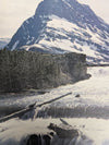 Snow-Covered Mountain and Waterfall Landscape Photographic Print
