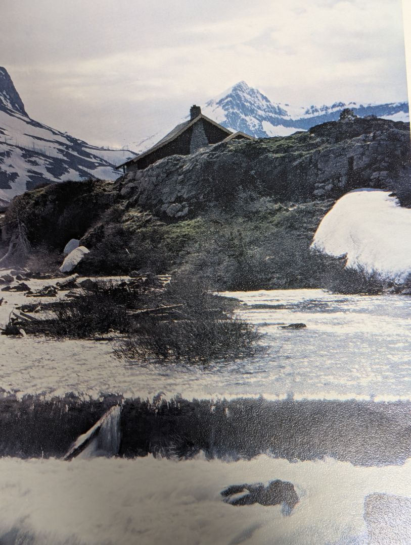 Snow-Covered Mountain and Waterfall Landscape Photographic Print