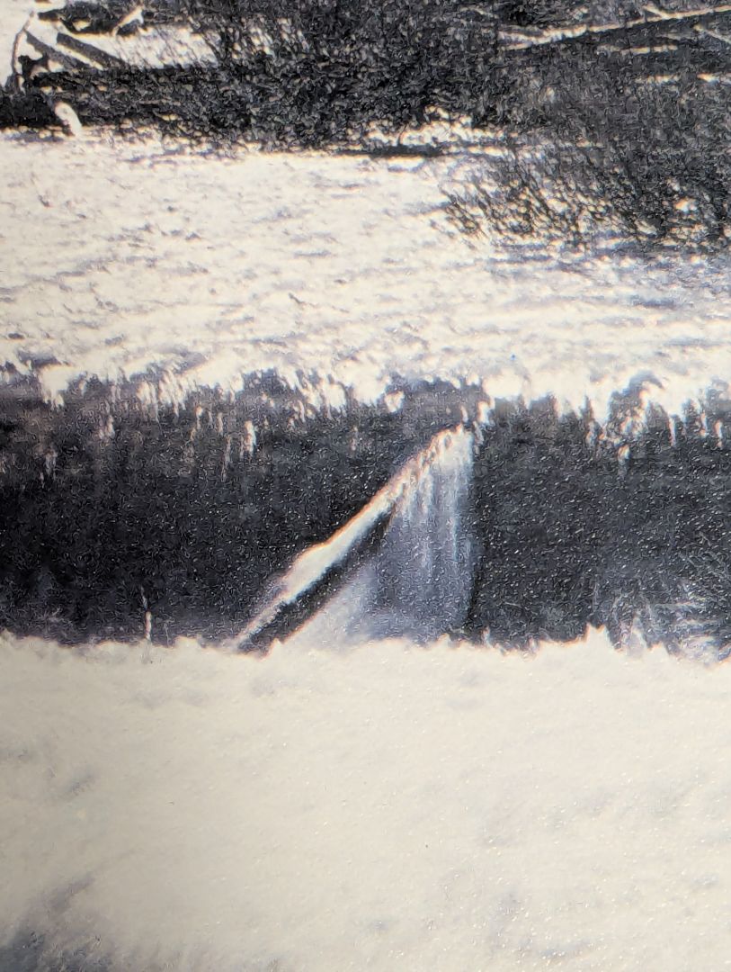 Snow-Covered Mountain and Waterfall Landscape Photographic Print