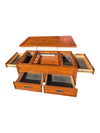 Oak Lift-Top Coffee Table with Four Drawers & Hidden Storage