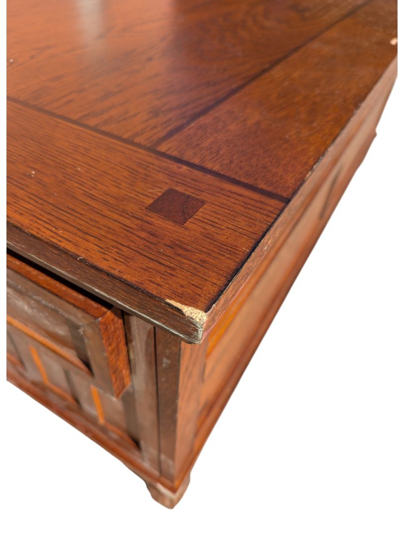 Oak Lift-Top Coffee Table with Four Drawers & Hidden Storage
