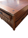 Oak Lift-Top Coffee Table with Four Drawers & Hidden Storage