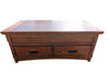 Oak Lift-Top Coffee Table with Four Drawers & Hidden Storage