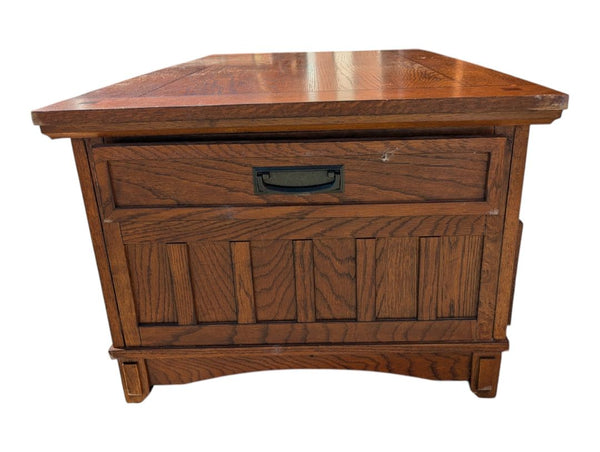 Oak Lift-Top Coffee Table with Four Drawers & Hidden Storage