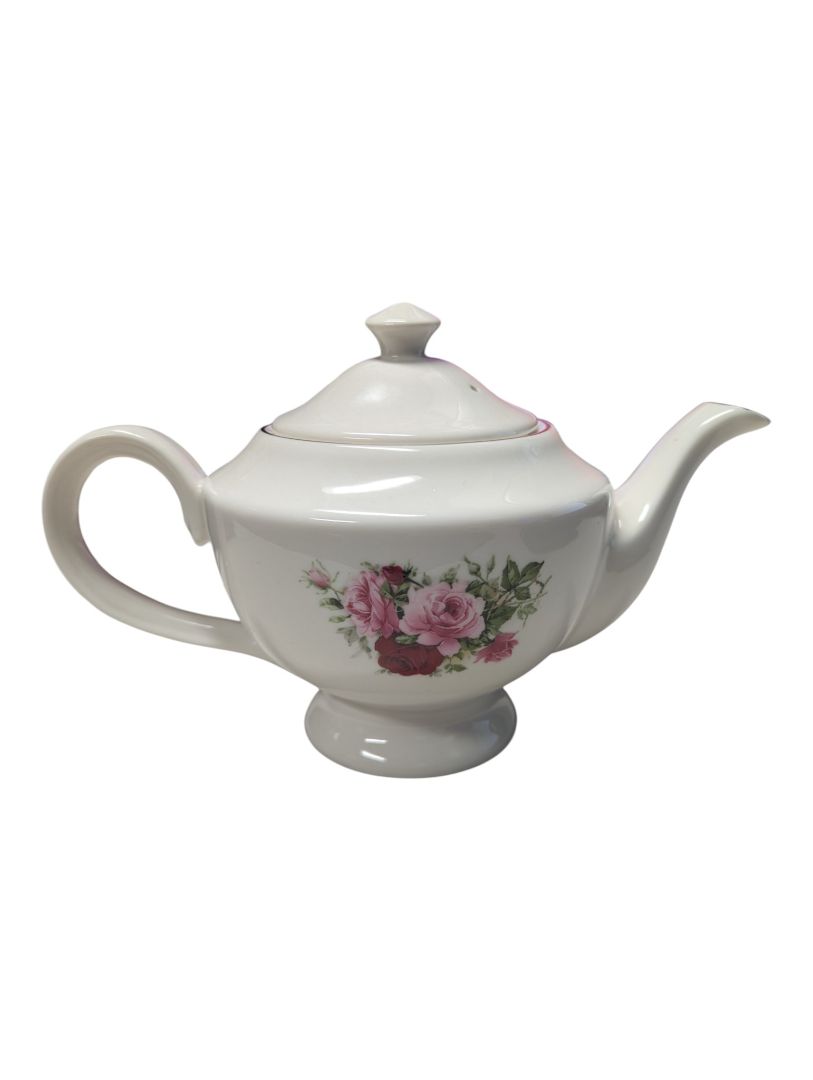Royal Oak Rose Floral Porcelain Teapot with Lid