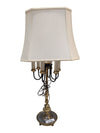 Vintage Lumiray Six-Light Candelabra Table Lamp with Fabric Shade