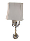Vintage Lumiray Six-Light Candelabra Table Lamp with Fabric Shade