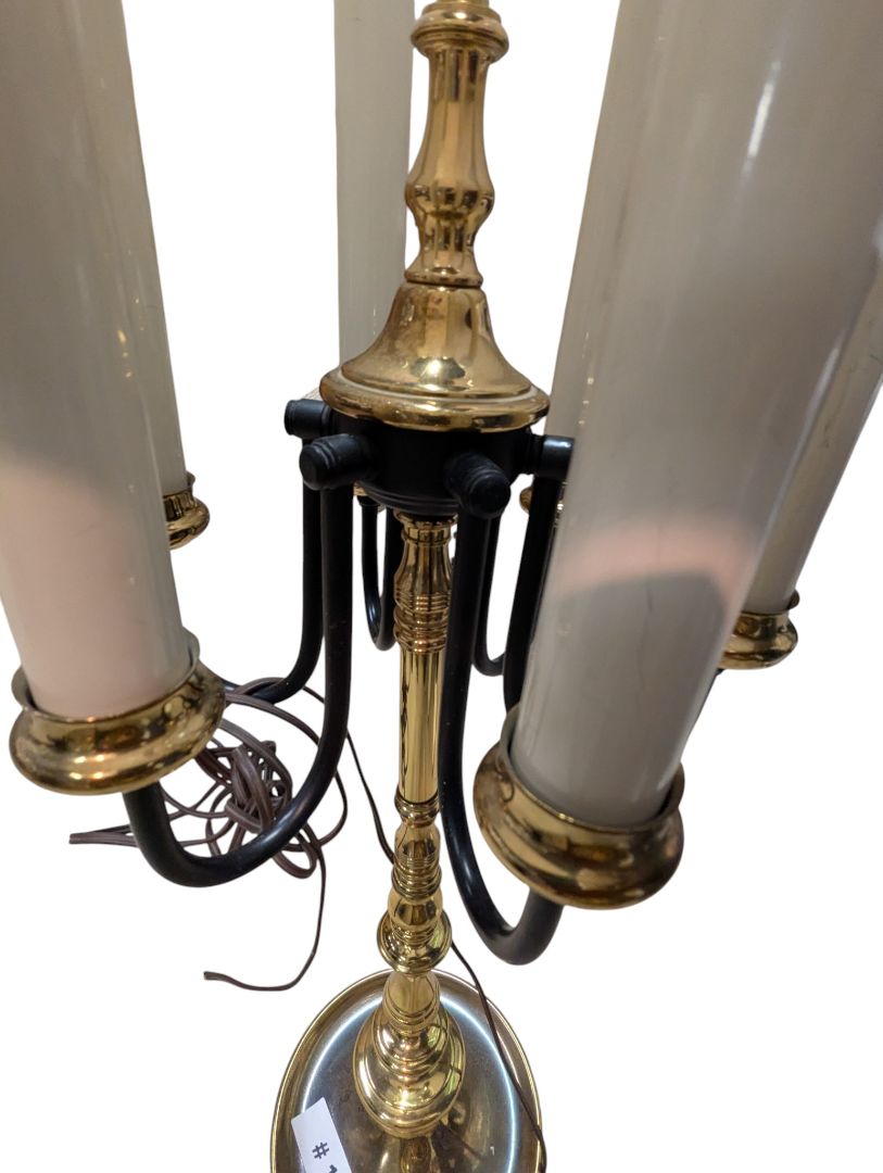 Vintage Lumiray Six-Light Candelabra Table Lamp with Fabric Shade