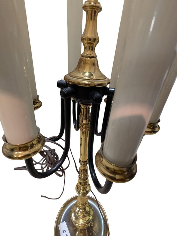 Vintage Lumiray Six-Light Candelabra Table Lamp with Fabric Shade