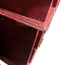 Red-Stained Wooden Armoire with Double Doors and Two Drawers