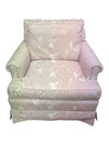 Upholstered Floral Armchair with Matching Ottoman