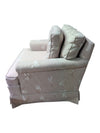 Upholstered Floral Armchair with Matching Ottoman
