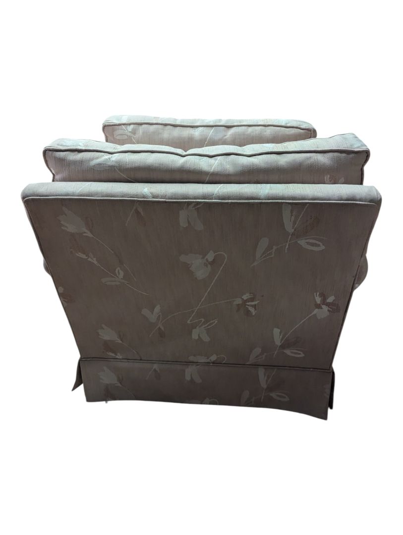 Upholstered Floral Armchair with Matching Ottoman