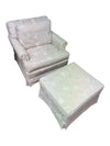Upholstered Floral Armchair with Matching Ottoman