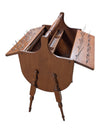 Vintage Wood Sewing / Knitting Stand with Folding Storage Compartments