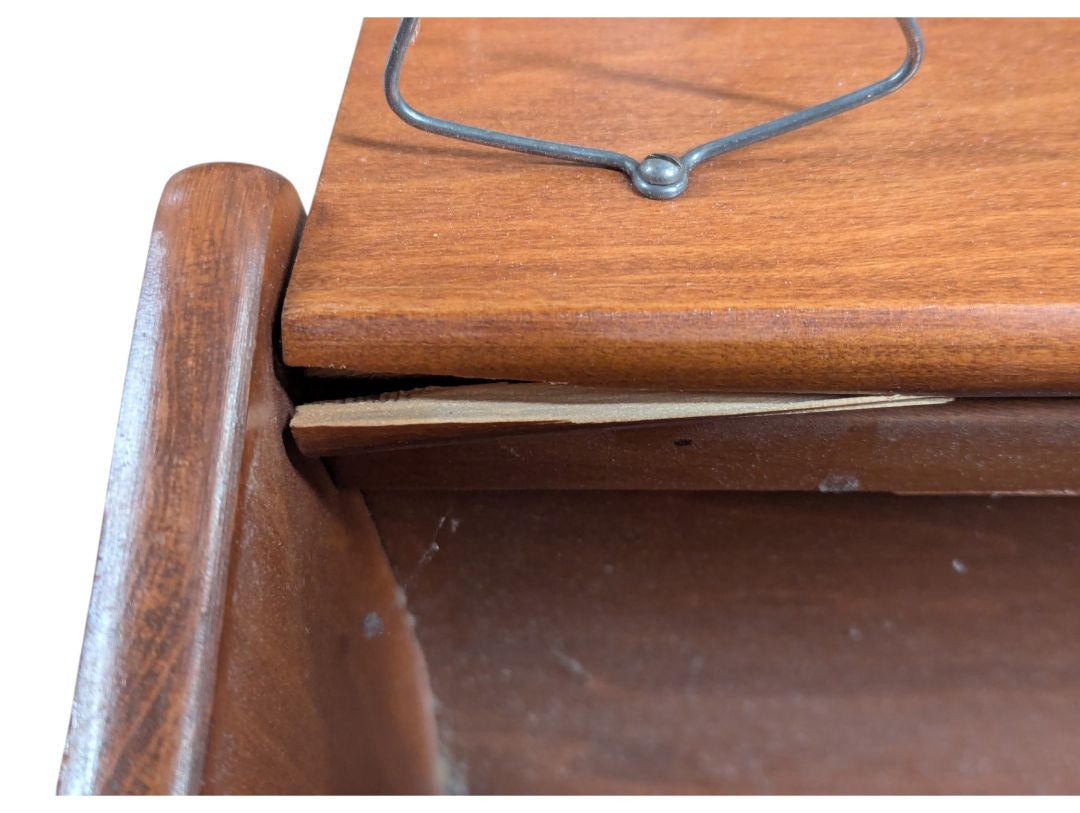 Vintage Wood Sewing / Knitting Stand with Folding Storage Compartments