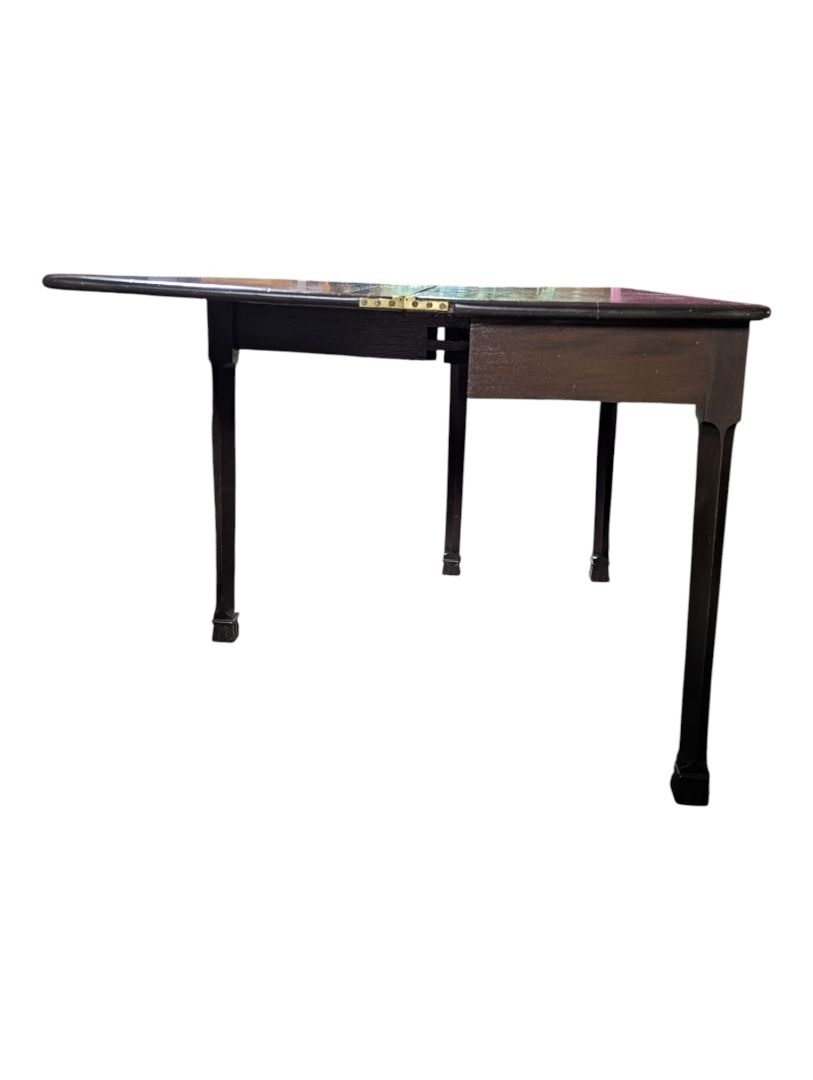 Vintage Mahogany-Style Drop-Leaf Pembroke Side Table with Drawer