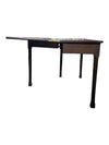 Vintage Mahogany-Style Drop-Leaf Pembroke Side Table with Drawer