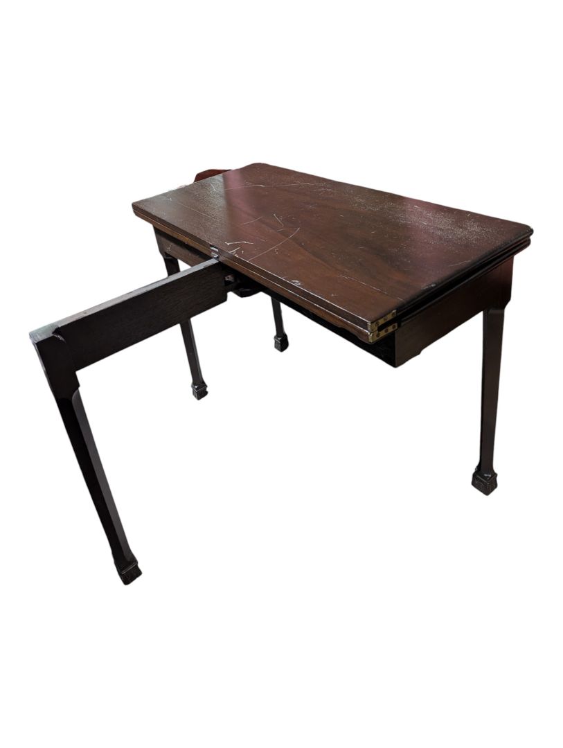 Vintage Mahogany-Style Drop-Leaf Pembroke Side Table with Drawer