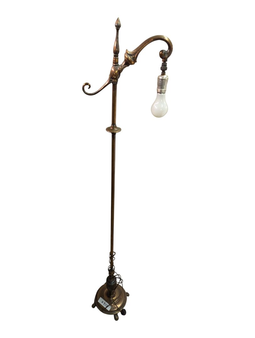 Vintage Brass Bridge Arm Floor Lamp