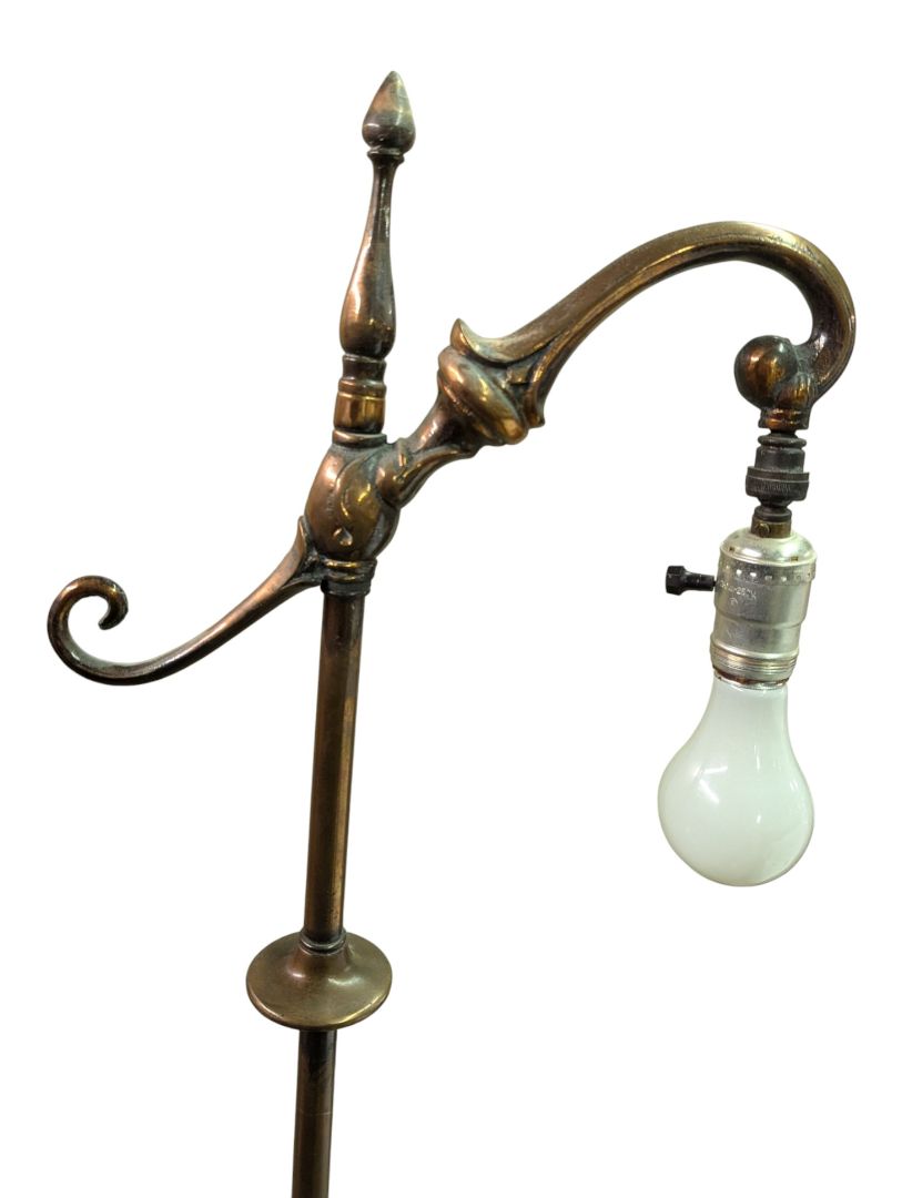 Vintage Brass Bridge Arm Floor Lamp