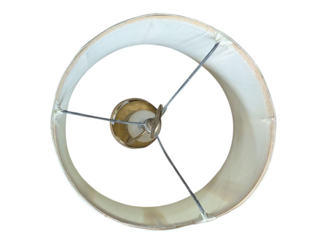 Vintage Brass & Ceramic Table Lamp with Shade
