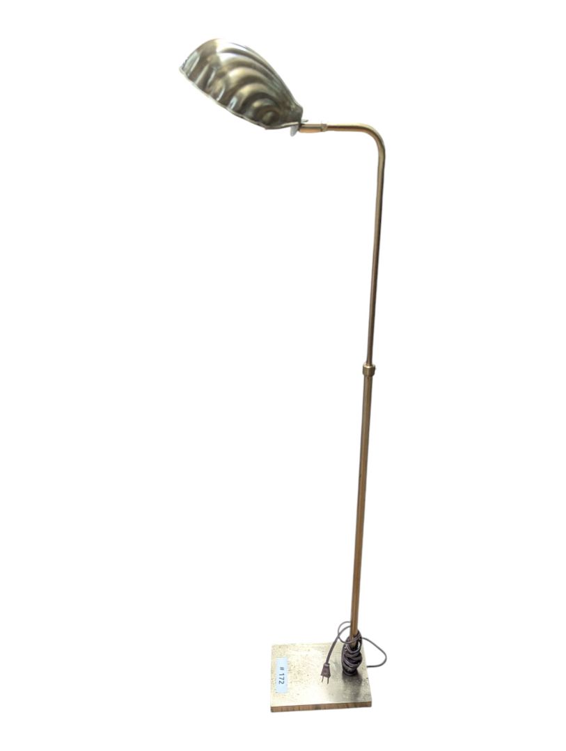 Vintage Brass Shell Shade Floor Lamp