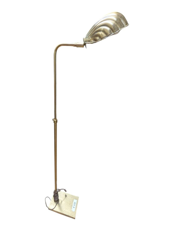 Vintage Brass Shell Shade Floor Lamp