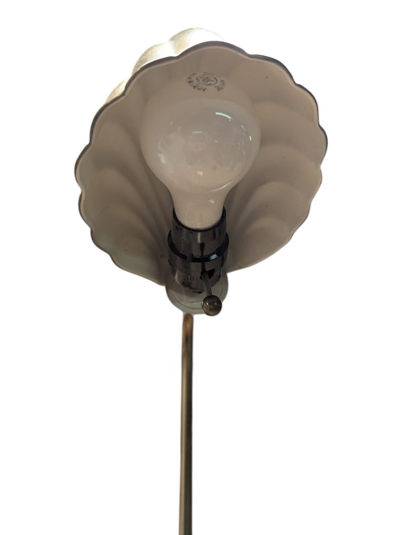 Vintage Brass Shell Shade Floor Lamp