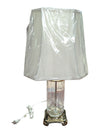 Cut Crystal & Brass-Tone Table Lamp with Shade