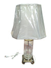 Cut Crystal & Brass-Tone Table Lamp with Shade