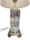 Cut Crystal & Brass-Tone Table Lamp with Shade