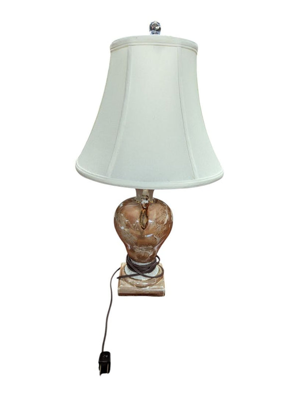 Vintage Porcelain Amphora Table Lamp with Shade