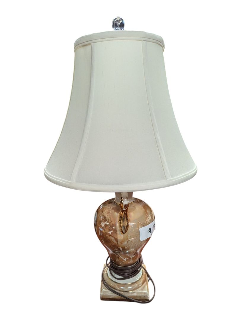 Vintage Porcelain Amphora Table Lamp with Shade