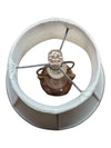 Vintage Porcelain Amphora Table Lamp with Shade