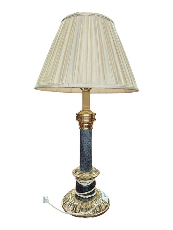 Vintage Marble-Style Column Table Lamp