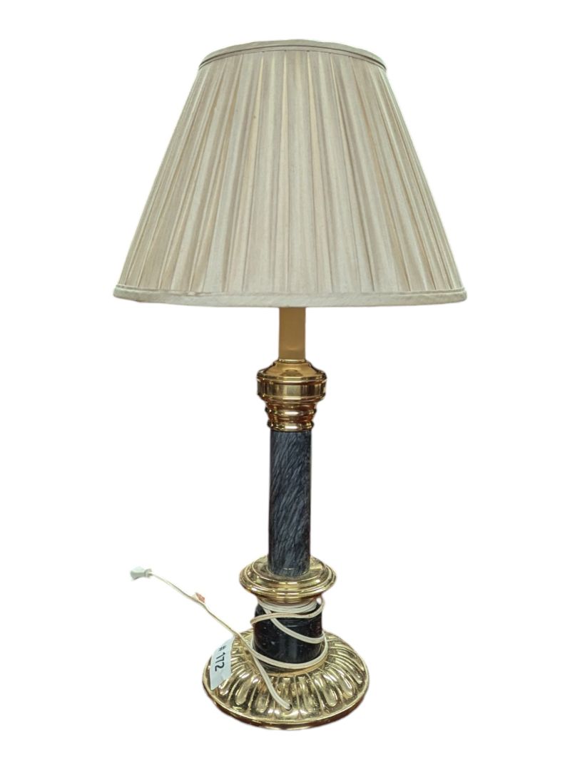Vintage Marble-Style Column Table Lamp
